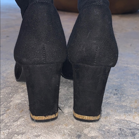 karl lagerfeld black suede booties size 7 (worn) - Picture 3 of 4